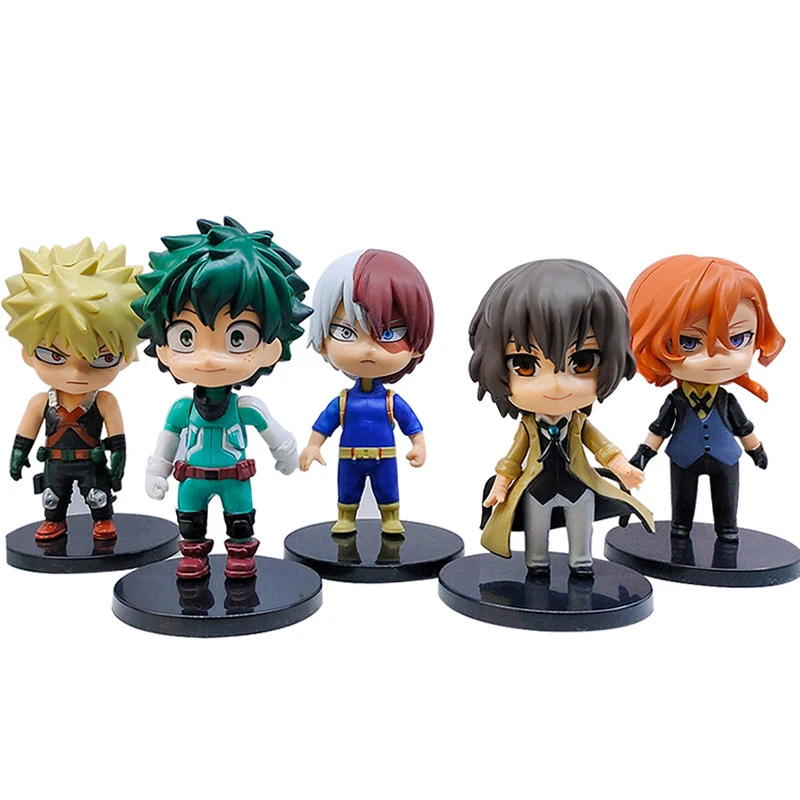 

5pcs/lot Anime Figure Action Toys My Hero Academia Figure Anime Action Figure Stray Dogs Figure Toy Action Figures Resin Figure