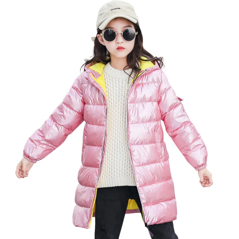 Новая зимняя куртка с хлопковой подкладкой для девочек детское модное пальто Детская верхняя одежда теплое пальто для маленьких девочек пуховые куртки одежда для детей - Цвет: pink