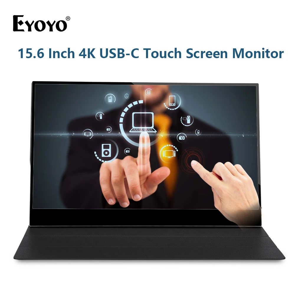 Портативный сенсорный экран Eyoyo EM15T монитор HDR 3840x2160 UHD IPS 15 6 дюйма для телефона PS4