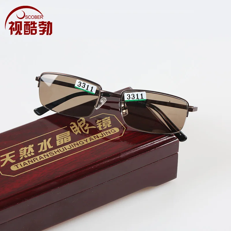 

Synthesis Crystal Glasses Men's Genuine Product Tawny shi tou jing with Certificate Seductive Sun Glasses Sunglasses nan tai Gla