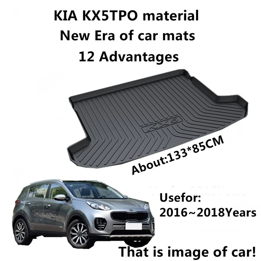 

YJ99 Custom Fit For Kia kx5 KX5 2016 2017 2018 TPO Car Cargo Rear Trunk Mat Boot Liner Tray All Weather Waterproof