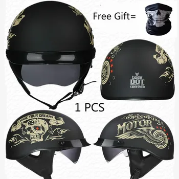 

DOT Certification Retro Motorcycle Helmet Moto Helmet Scooter Vintage Half Face Biker Motorbike Crash Moto Helmet Casco Moto