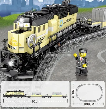 

903PCS Plastic Buildingblocks Freight Train Electrical Assembling Educational Toys Christmas Gift for Children