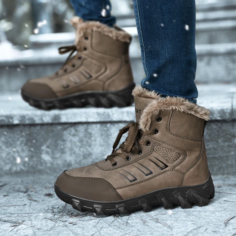 Botas de inverno dos homens retro botas de couro genuíno wootten marca  homens sapatos de inverno feitos à mão de pelúcia botas de neve para homem  tamanho grande 48|Botas básicas| - AliExpress