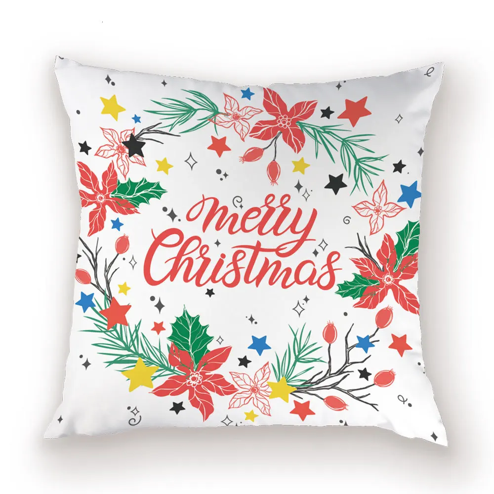 Happy Throw Pillow Cover Holidays Decorative Cushion Covers Halloween Christmas Festival Home Decor Living Room Pillows Case