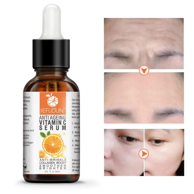Sefudun Vitamin C Whitening Serum Hyaluronic Acid Shrink Pore Face Cream Organic Anti Aging Serum For Dry Skin Care Treatment Serum Aliexpress