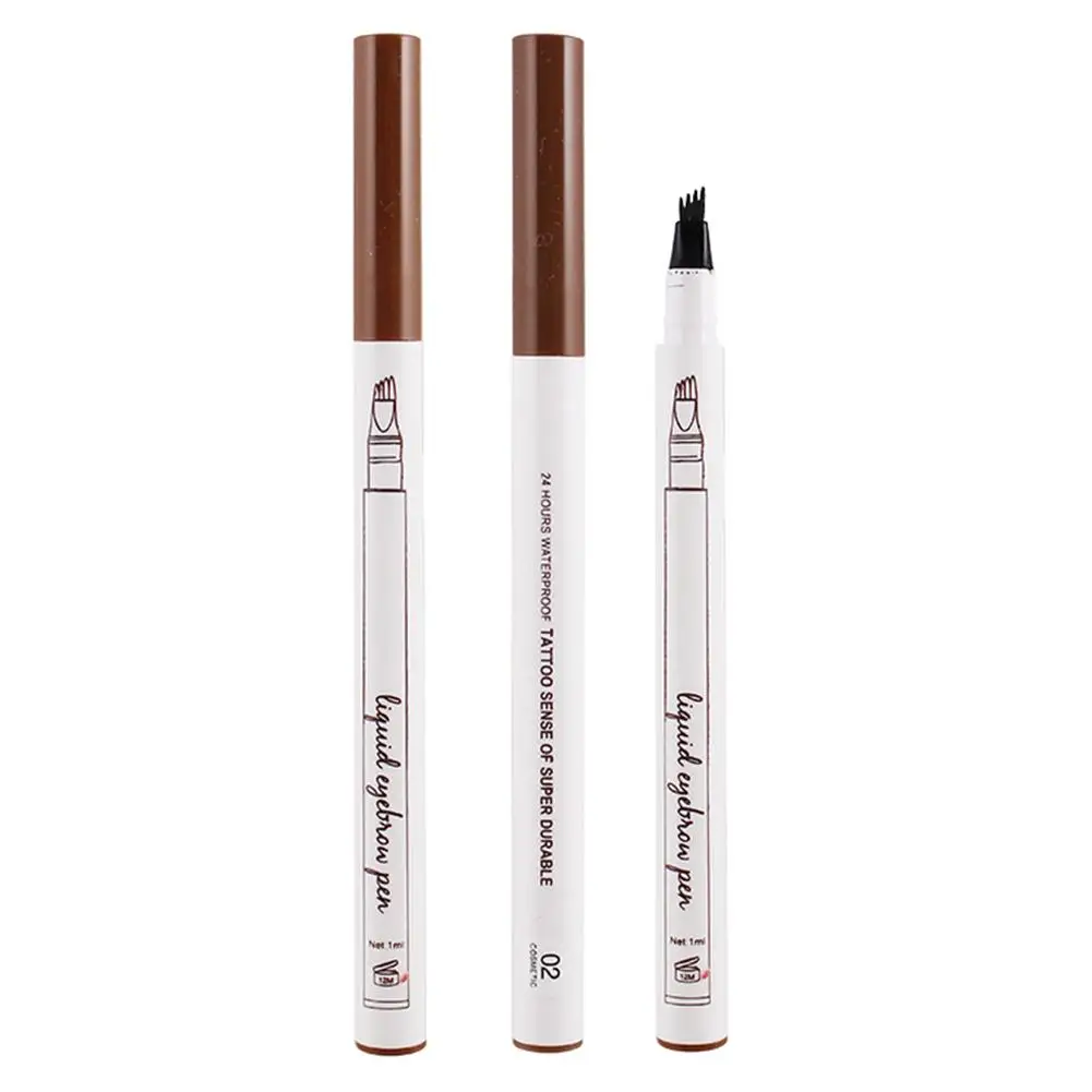 

Hot Sale Waterproof Eyebrow Tattoo Pen Waterproof Eye Makeup 3 Colors Easy Use Eyebrow Pen Deep Color Pencil Eyebrow