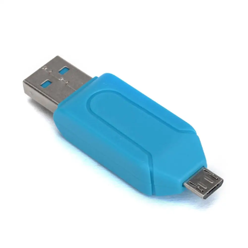 Micro USB 2,0 OTG TF/SD T-Flash устройство для чтения карт памяти адаптер ITE1327 для сотового телефона Tablet PC белый розовый зеленый синий черный - Цвет: Blue