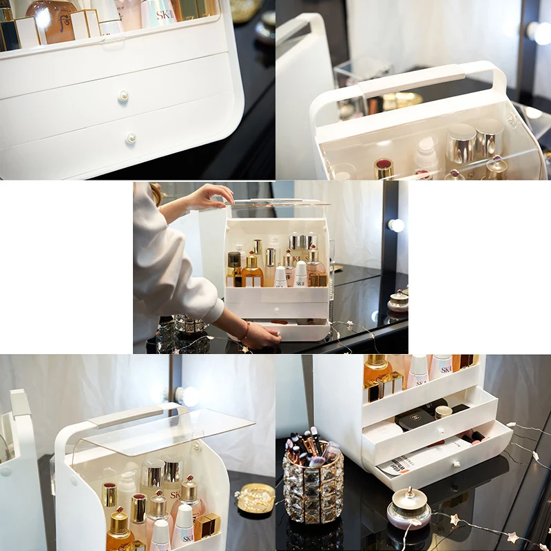Portable Makeup Case Large Capacity Cosmetic Box Travel Organizer Drawer Type Waterproof Home Storage Boxs Jewelry Box