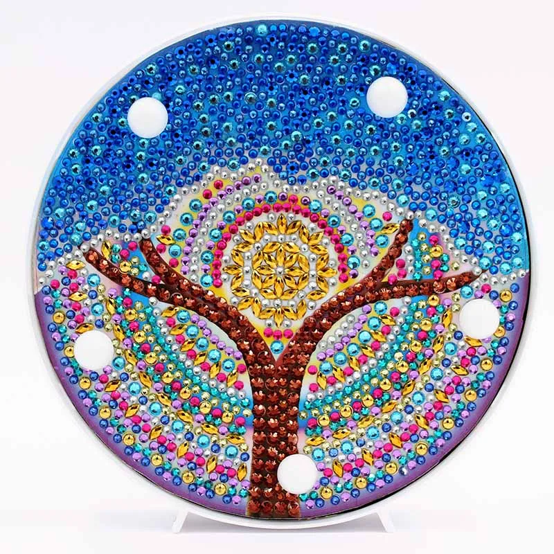 Dispaint Diamond Painting LED Lamp Light Mandala 5D Diamond Embroidery Landscape Rhinestones DIY Diamond Christmas Halloween 