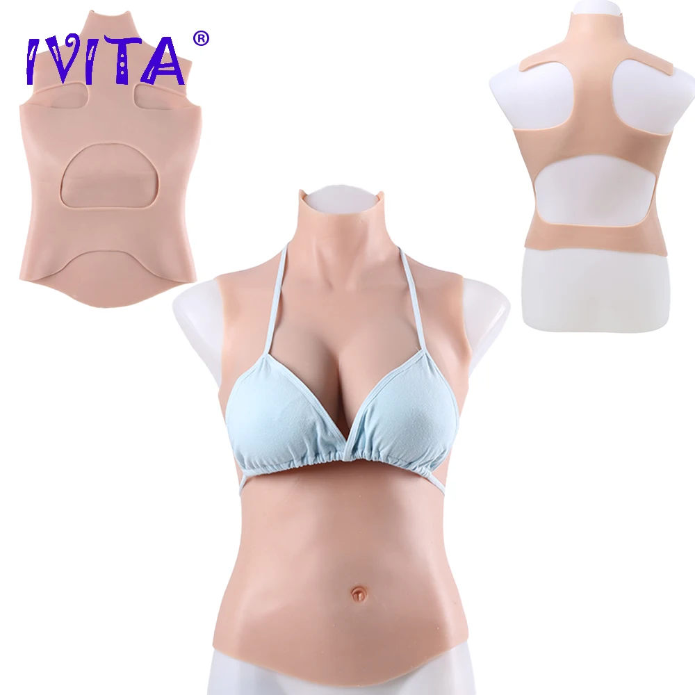 IVITA 100% искусственная Реалистичная силиконовая форма груди поддельные грудь для