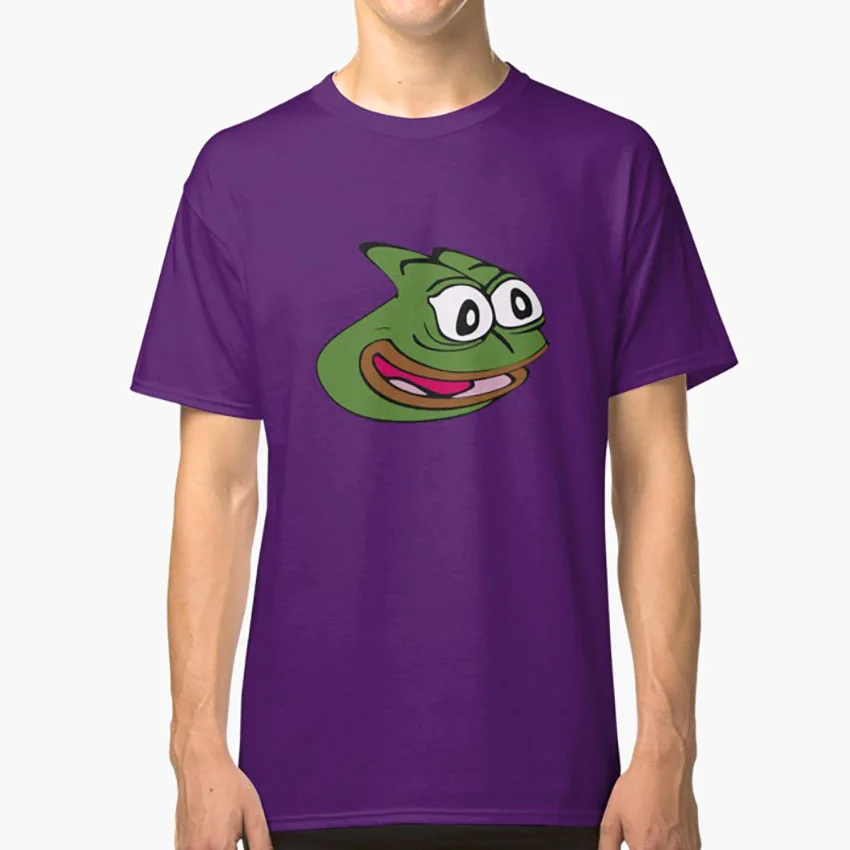 Фиолетовый Pepega футболка с 4 головками lul pepega pepehands feelsbadman feelsgoodman omgscoots pepos pepel - Цвет: Фиолетовый
