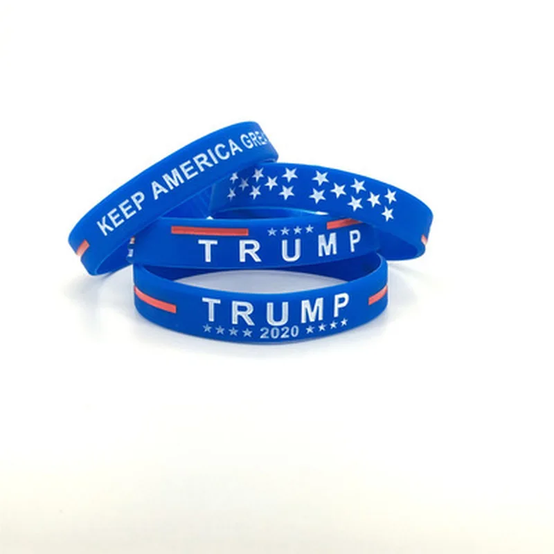 1 шт., силиконовый браслет Trump Keep America Great, красные, синие резиновые браслеты, модные ювелирные изделия, подарки