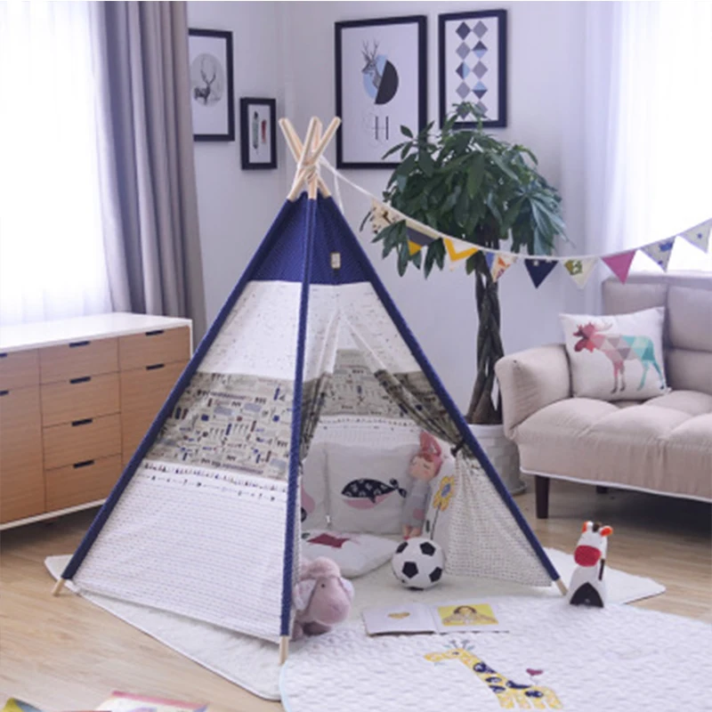 Детская палатка портативная складная детская игровая палатка Индия треугольная Палатка Детский подарок украшение на день рождения Рождественский подарок - Цвет: Pentagonal