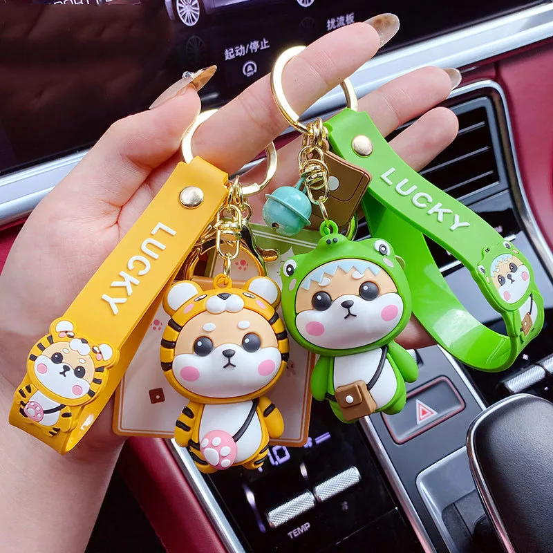 Cute Animal Pattern Shiba Keychain Cartoon Keyring For Bag Pendant Keyfob Gifts~ 