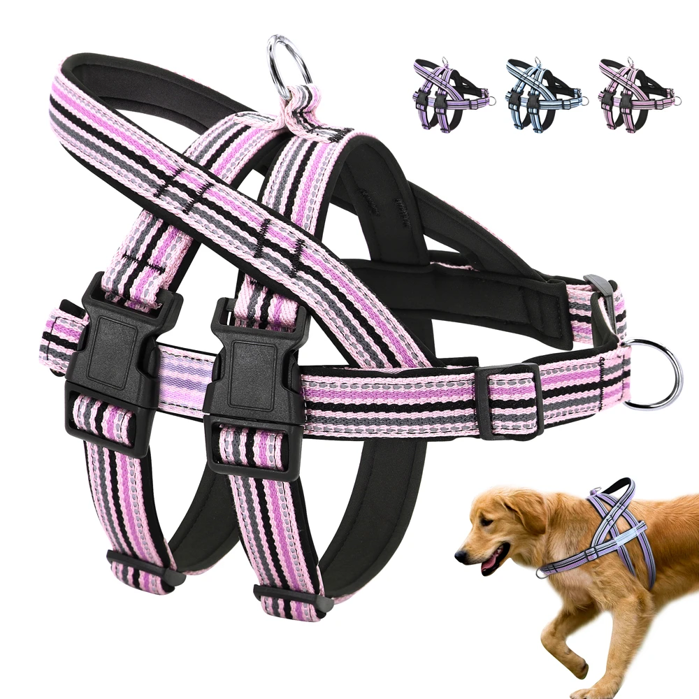 Piece De Harnais Mots Fleches Harnais en Nylon rembourré pour chien, gilet réfléchissant, carlin Pitbull,  petit, moyen et grand gabarit avec poignée | AliExpress