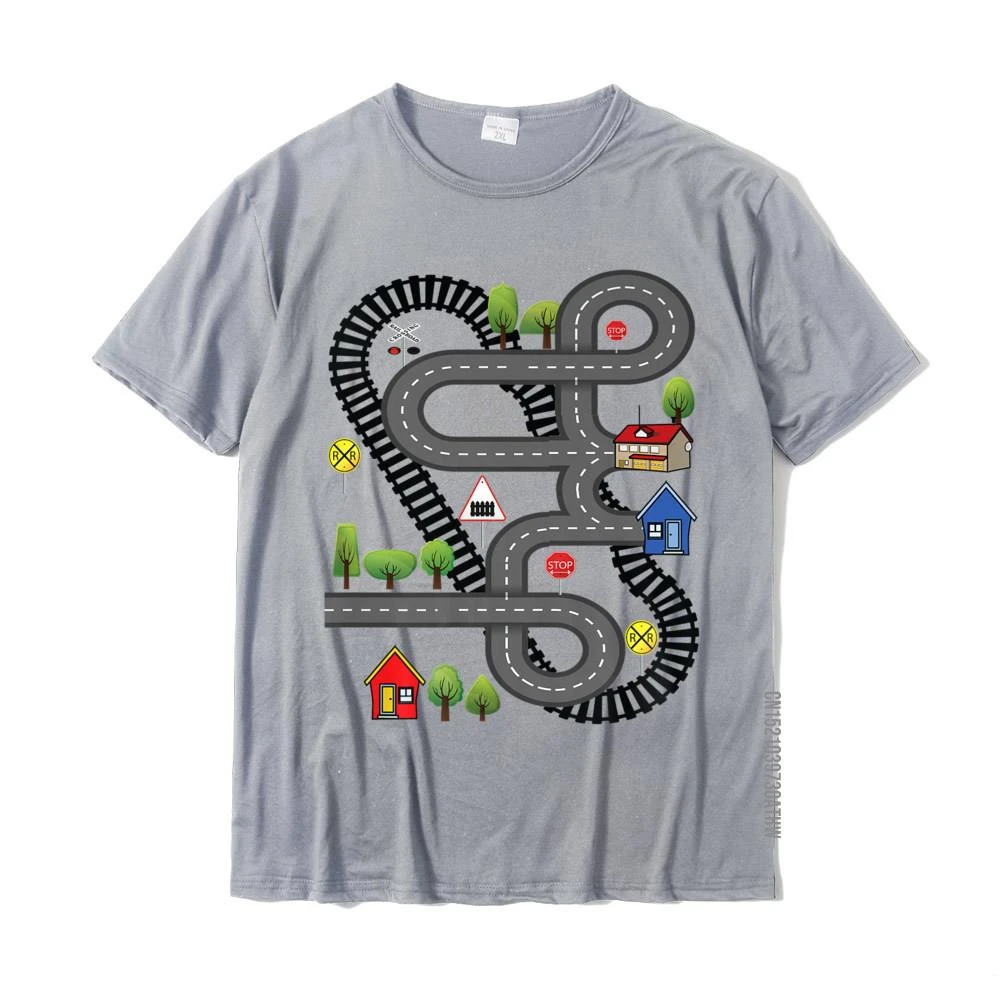 Camiseta de algodón para hombre, playera de diseño de tren de coche, pista de juguete, regalo prémium, divertida, a la moda| | - AliExpress