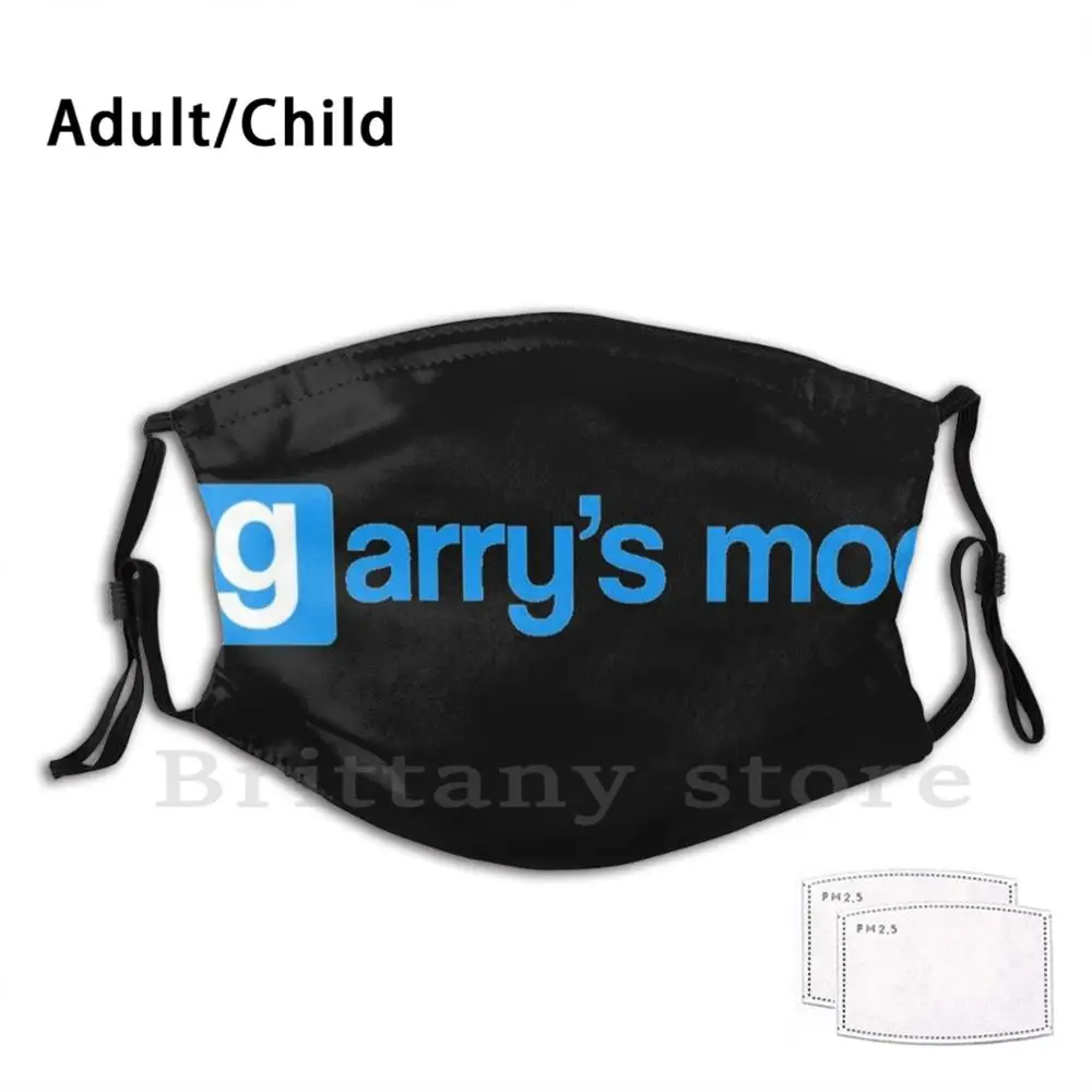 

Garry's Mod Official Game Logo Pm2.5 Filter Washable Adult Kid DIY Mask Garrys Mod Garrysmod Gmod Half Life 2 Half Life Source