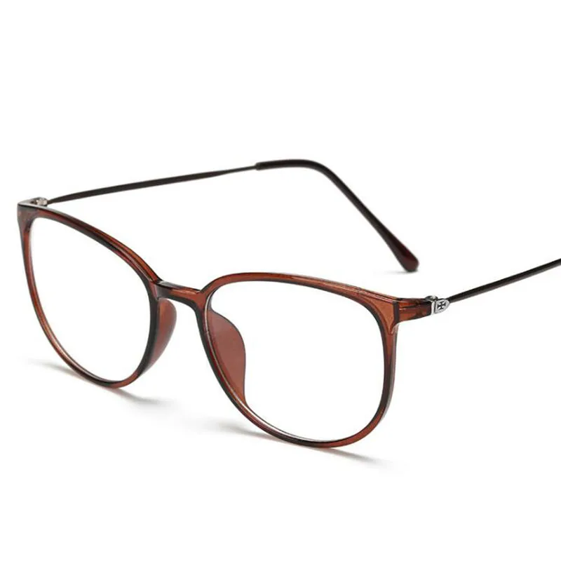 Очки по рецепту для близорукости, для женщин и мужчин, овальные очки для студентов, близорукие очки, диоптрия-0,5-1,0-1,5-2,0-6,0 - Цвет оправы: tea frame
