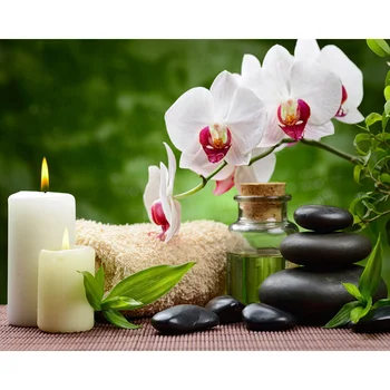 

5d diy large size diamond mosaic candlelight blue diamond painting full square embroidery for sale orchid artist home decoration