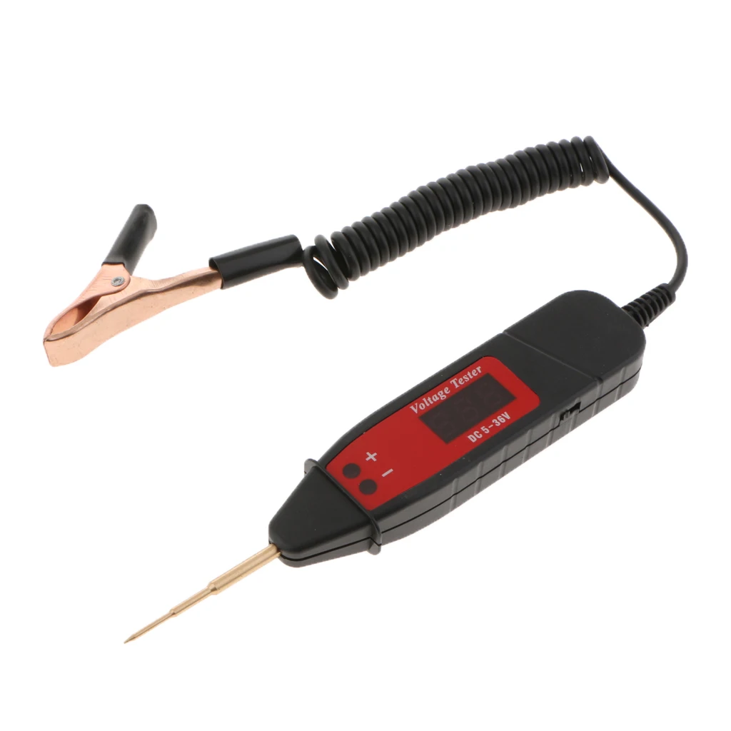 Voltage Tester Voltmeter LED Digital Waterproof with Crocodile Clips