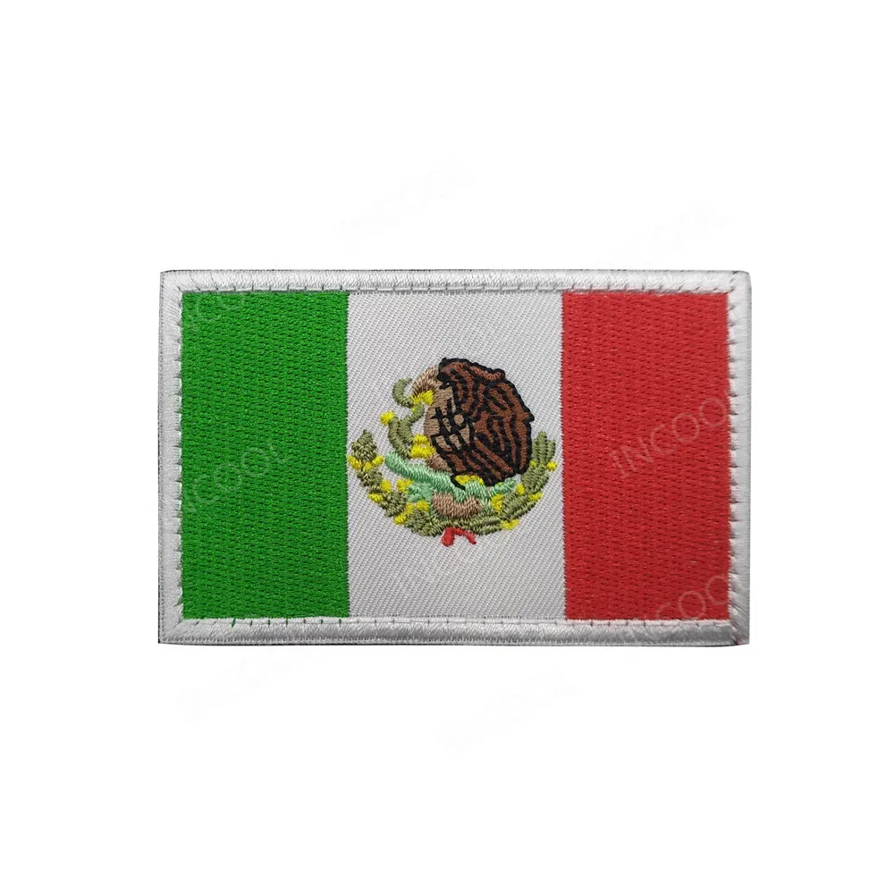Mexico Flag Америка Страна доминация Uruguay Куба Панама, Панама, Испания вышитые нашивки значки флаги - Цвет: Mexico Flag