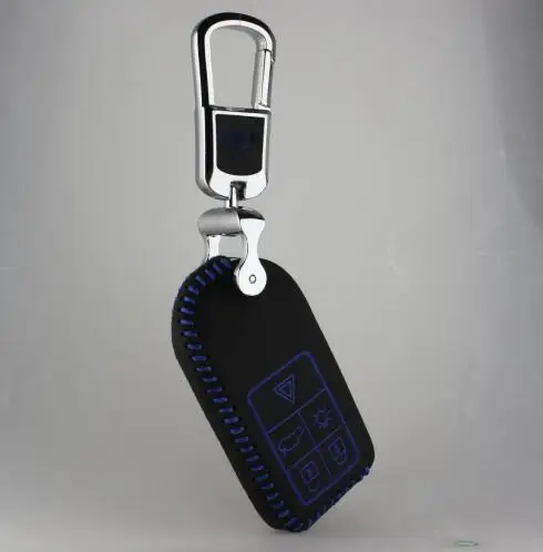 Luckeasy 5 Кнопка для volvo XC60 T5 xc90 s60 s80 v40l 2012 основа Обложка KEY holder Крафт первый слой автомобиль key2s - Название цвета: Серебристый