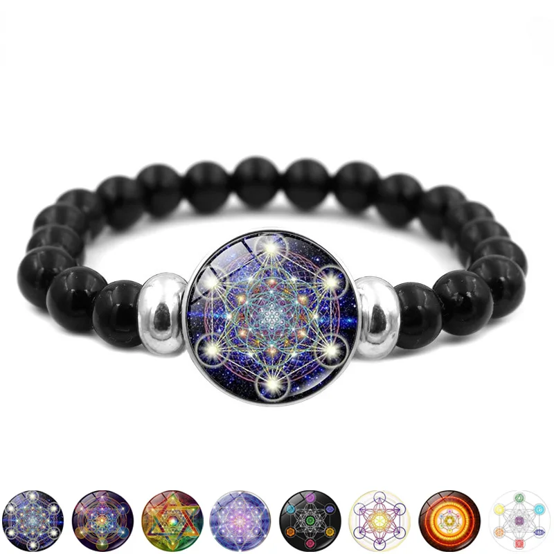 Таинственный куб Metatron браслет с кнопками геометрический священный цветок жизни