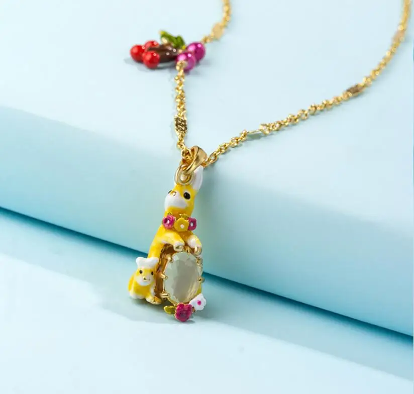 CSxjd эмалированная глазурь милое ожерелье «кролик» серьги браслет и кольцо