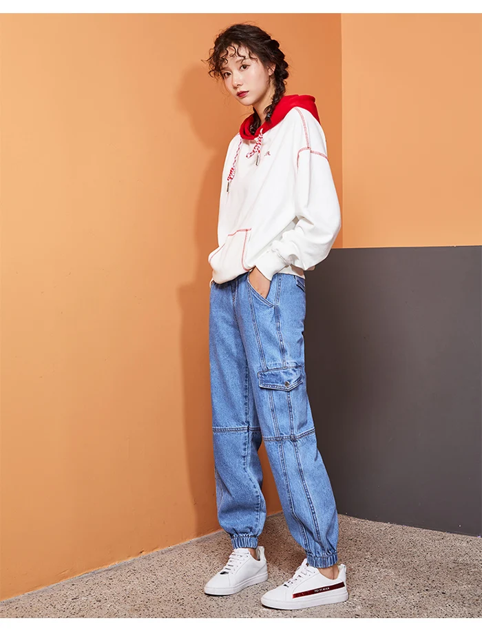 Женские эластичные джинсы LEIJIJEANS, свободные спортивные брюки-капри, новая стильная модель большого размера с высокой посадкой
