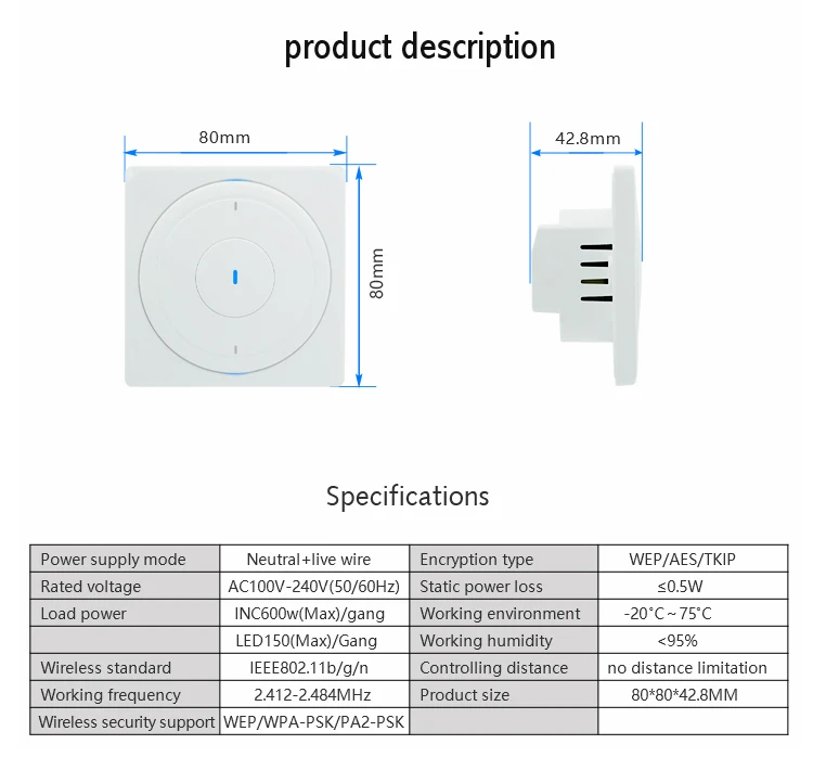 TOBAGO Smart Switch Tuya control 3 банды 1 способ, стандарт EUR, выключенные выключатели света с таймером, расписание