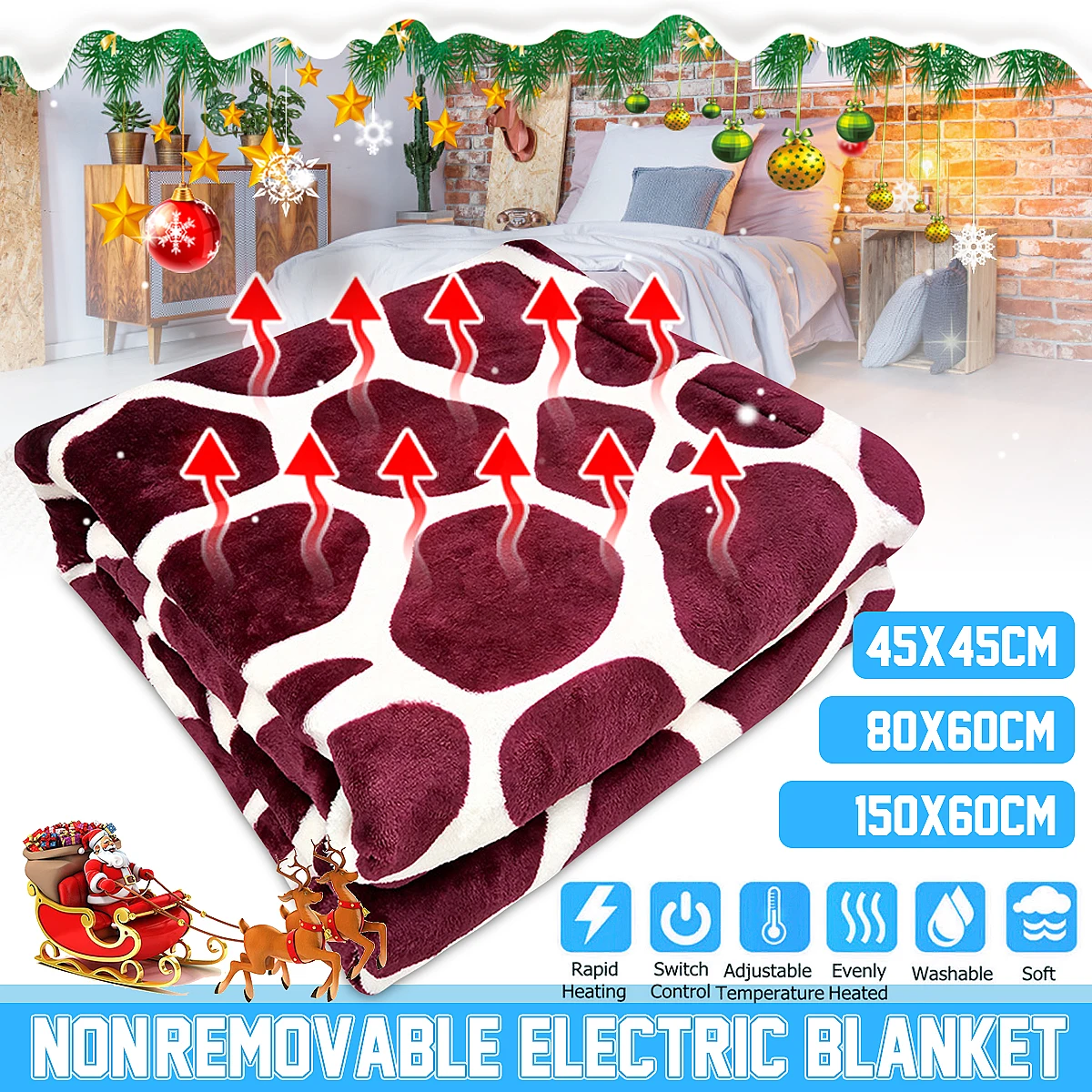 

Household Flannel Electric Blanket Non-removable Warm-up Blanket High Temperature Power Off Protection Winter Warmth Supplies