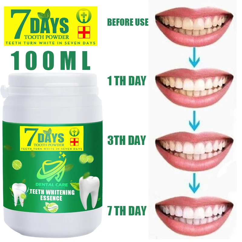Tooth whitening tooth powder 100g, remove smoke stains, coffee stains, tea stains, freshen bad breath, oral hygiene, dental care