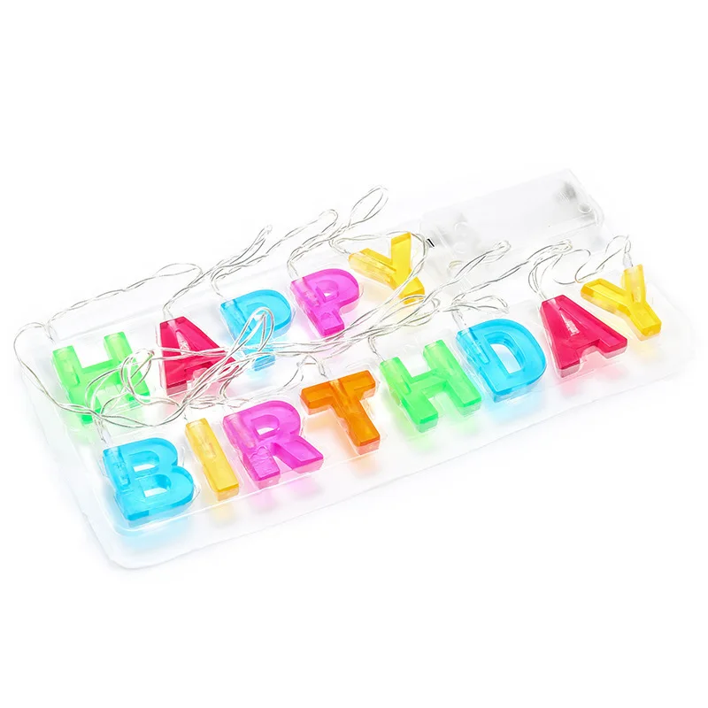

1.2m1.2M Happy Birthday + Merry Christmas LED Battery Lamp Alphabet Color Lamp String Festival Ambient Lamp