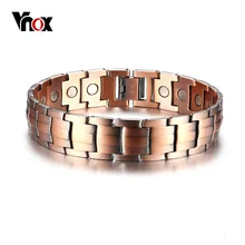 Vnox, Красный медный магнитный браслет для мужчин, магниты Bio Ele, мужские ts энергетические браслеты, браслеты, подарок на день отца