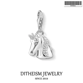 

Unicorn Horse Charm Pendant,2019 Fashion Jewelry 925 Sterling Silver Trendy Lovingly Gift For Women Girls Fit Bracelet Necklace