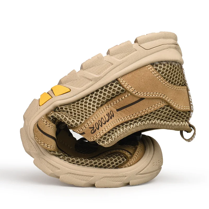 

Cross-Border Hot Selling Plus-sized Yards 47 Summer Mesh Men's Upstream Shoes Outdoor Walking Full-grain Leather Mountaineering