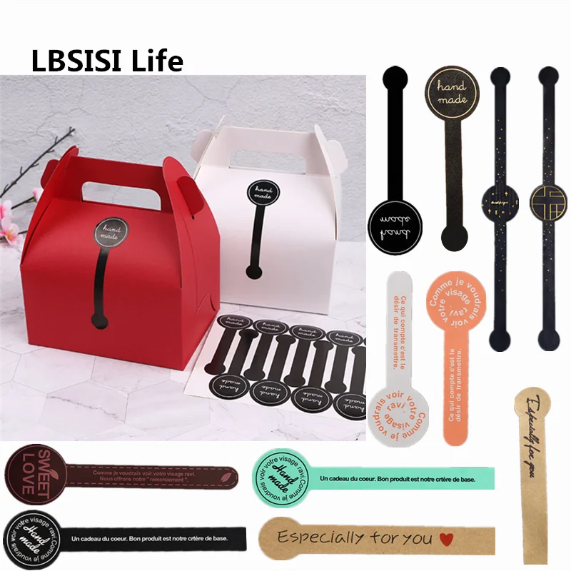 

LBSISI Life Round Head Long Stickers Handmade Especially For You Sweet Love Birthday Party Seal Labels Stationery Stickers