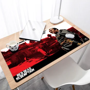 

Large Gaming Mouse Pad Mat For Laptop Computer Desk Pad Keyboard 800*300*2mm Red dead revolver