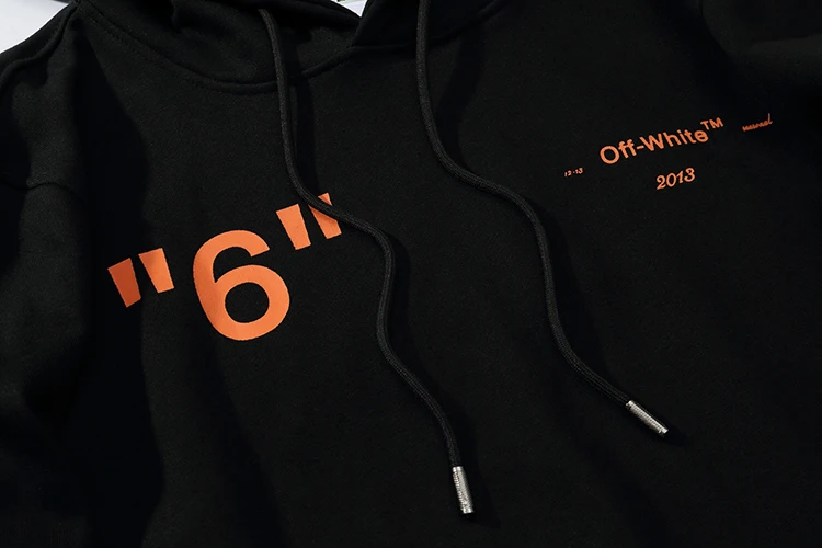 3D оранжевая Стрела "6" 19ss Off-White OW для мужчин/женщин любителей осень-зима хлопок Мода Повседневная Свободная Толстовка с капюшоном куртка