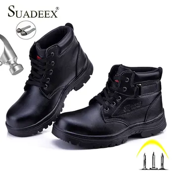 

SUADEEX Safety Work Boots Waterproof Construction Work Shoes Anti-Puncture Safety Shoes Anti-smashing Outdoor Boots Man Male