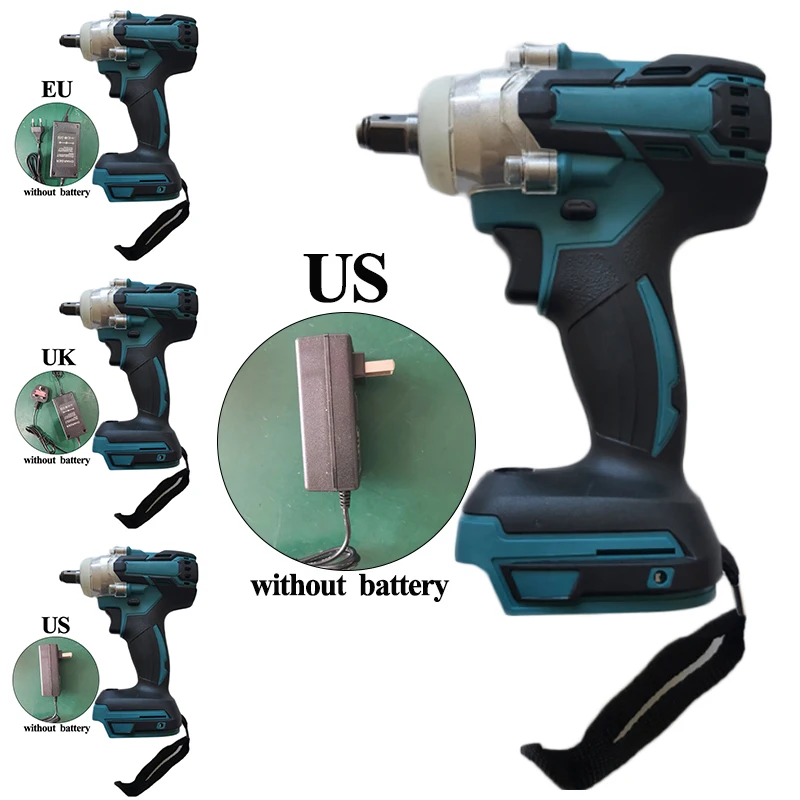 18 в 350N беспроводные 1/2 дюймов ударный гайковерт с Зарядное устройство 10-3200 об/мин UK/US/EU Электрический Мощность ключ, дюймовый стандарт