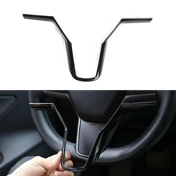 

Car Auto ABS Inner Steering Wheel Cover Trim Fit For Tesla Model 3 2017-2019 Made Of Premium Material For Durable