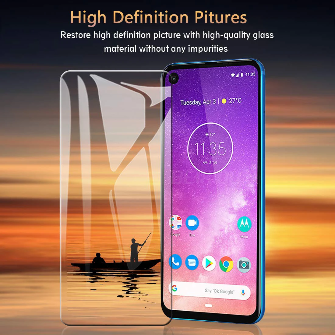 Полное закаленное стекло для Motorola One экшен стекло протектор экрана 2.5D 9h закаленное стекло для MOTOROLA ONE экшен пленка