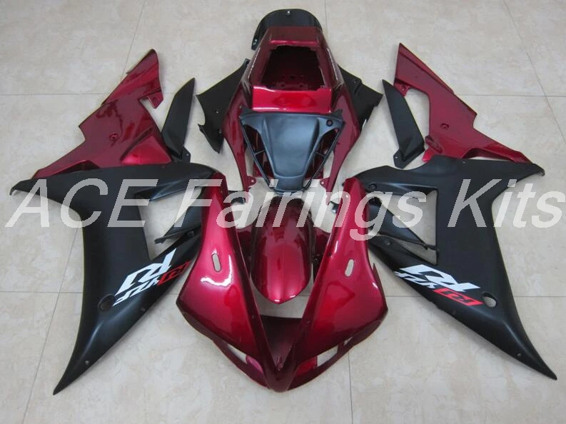 Горячая Распродажа, YZF1000 R1 02 03 полный комплект для Yamaha Yzf R1 2002 2003 Спорт Мотоцикл Обтекатели(литье под давлением) красный черный матовый