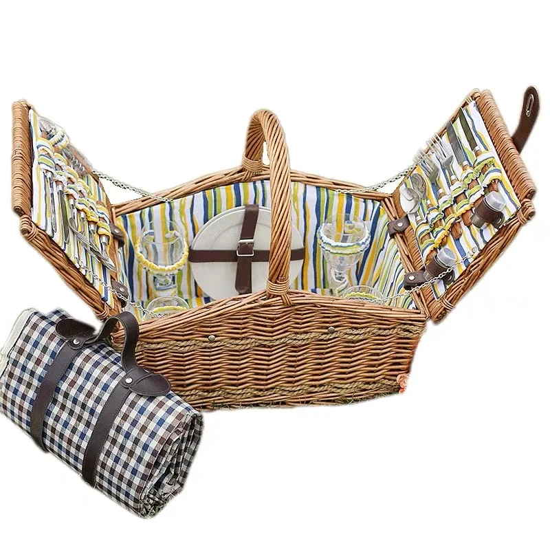 New Arrival Fashion But Vintage Family Home Storage Box Willow Wicker Picnic Basket Hotsale With Picnic Mat As Best Holiday Gift Wicker Picnic Basket Picnic Basketfashion Basket Aliexpress