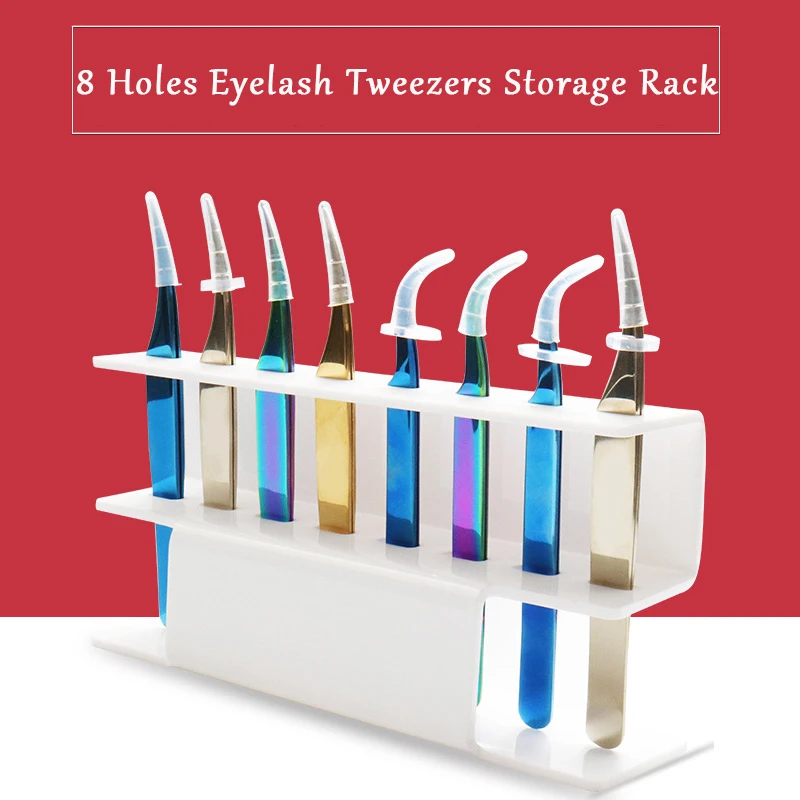 

Acrylic 8 Holes Eyelash Tweezers Storage Rack Display Stand For Collecting And Arranging Eyelashes Shelf Holder Tweezer Storage