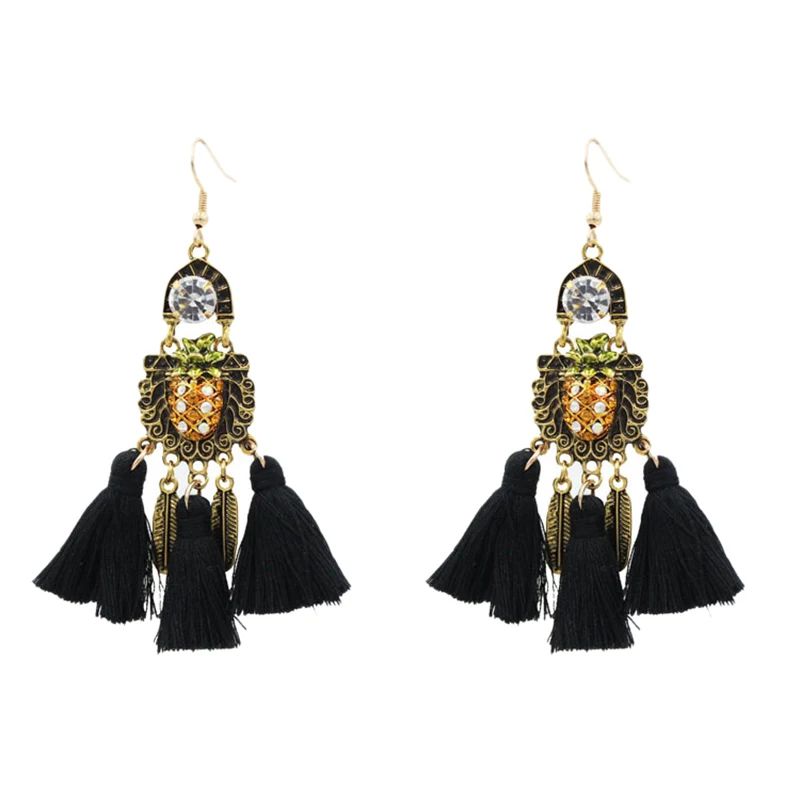 

Bohemian Geometric Simple Fruit Pineapple Tassel Earrings Female Bee Personality Earrings