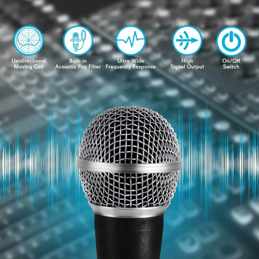 Professional Handheld Moving Coil Microphone Dynamic Cardioid Unidirect One Size