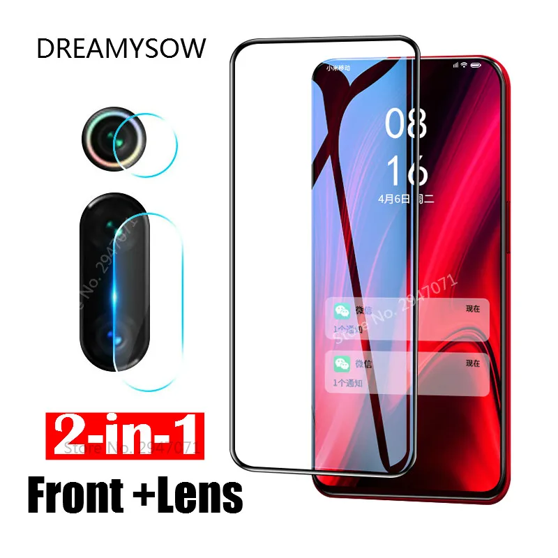 

2 in 1 Screen Protector Glass For XiaoMi Mi 8 A2 A3 lite 9SE Mi 9T Pro 5X 6X Redmi K20 Pro 2.5D Tempered Glass Camera Lens Film